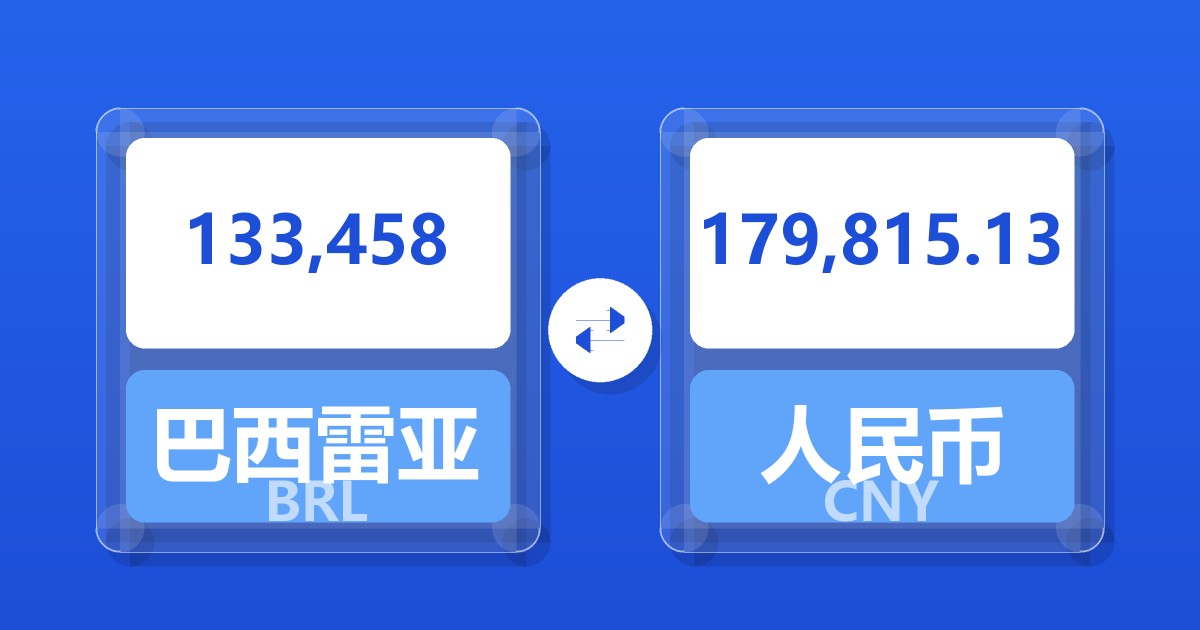 133,458巴西雷亚尔兑人民币