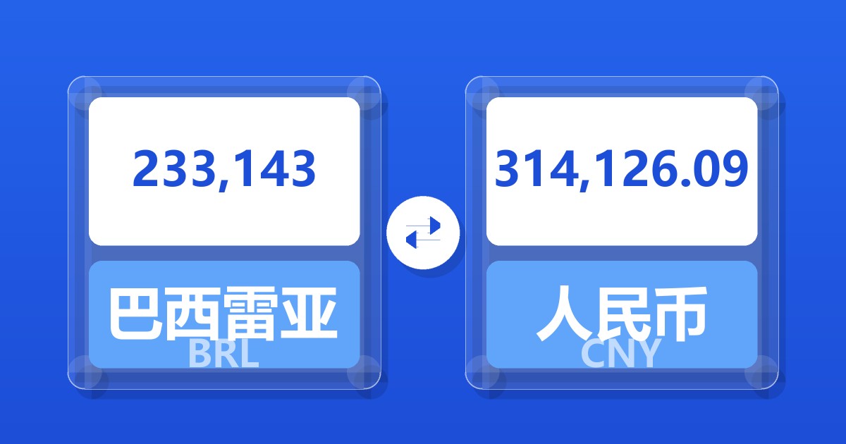 233,143巴西雷亚尔兑人民币
