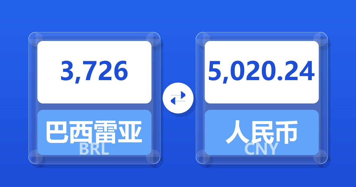 3,726巴西雷亚尔兑人民币