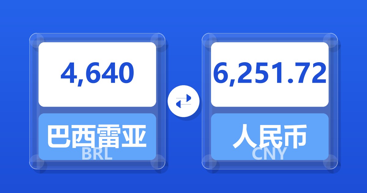 4,640巴西雷亚尔兑人民币