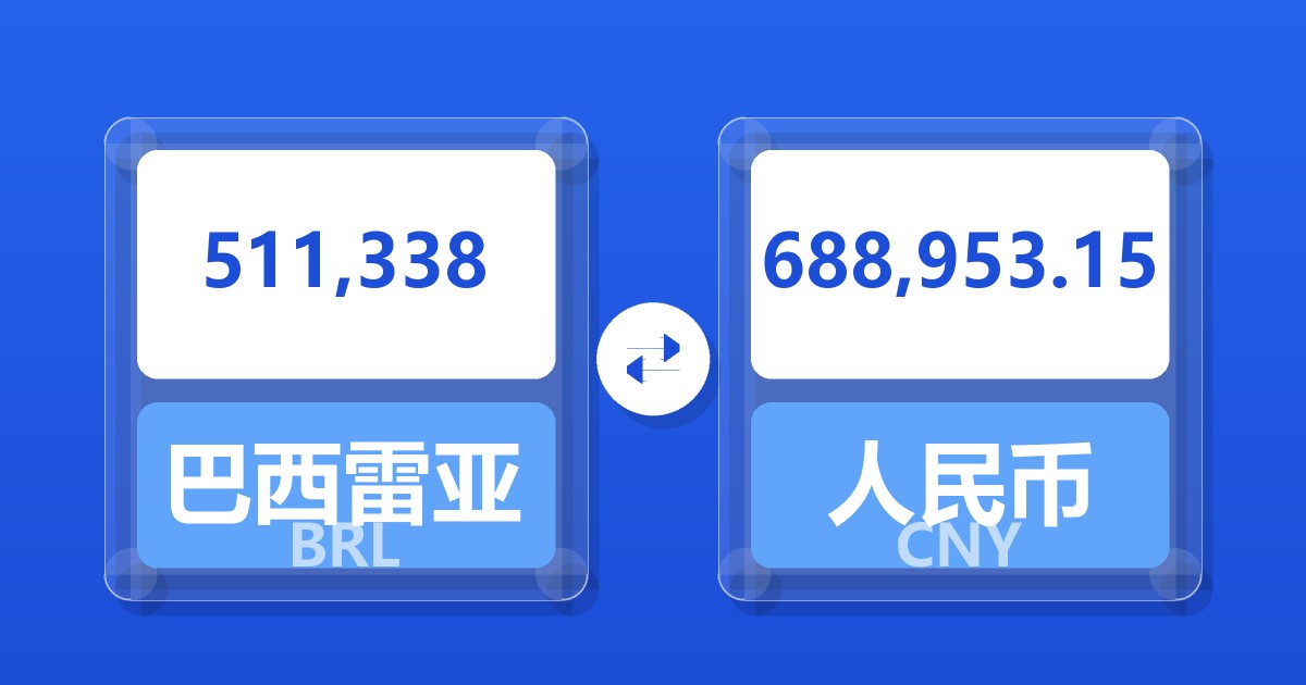 511,338巴西雷亚尔兑人民币