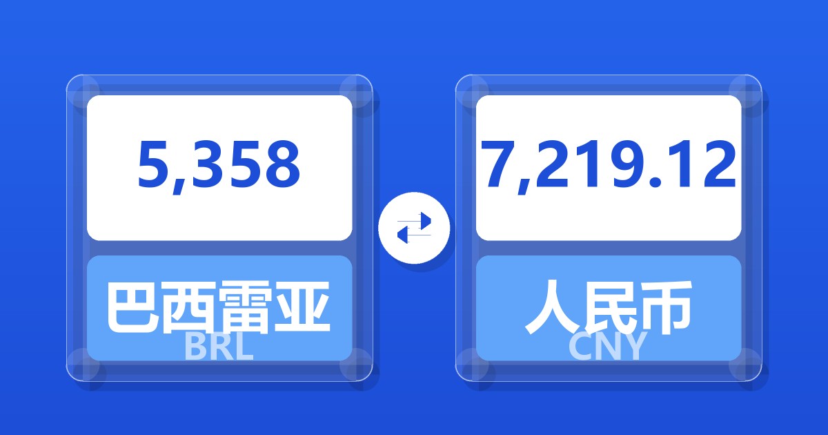 5,358巴西雷亚尔兑人民币
