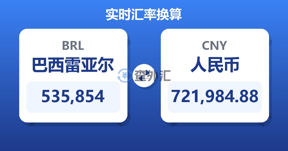 535,854巴西雷亚尔兑人民币