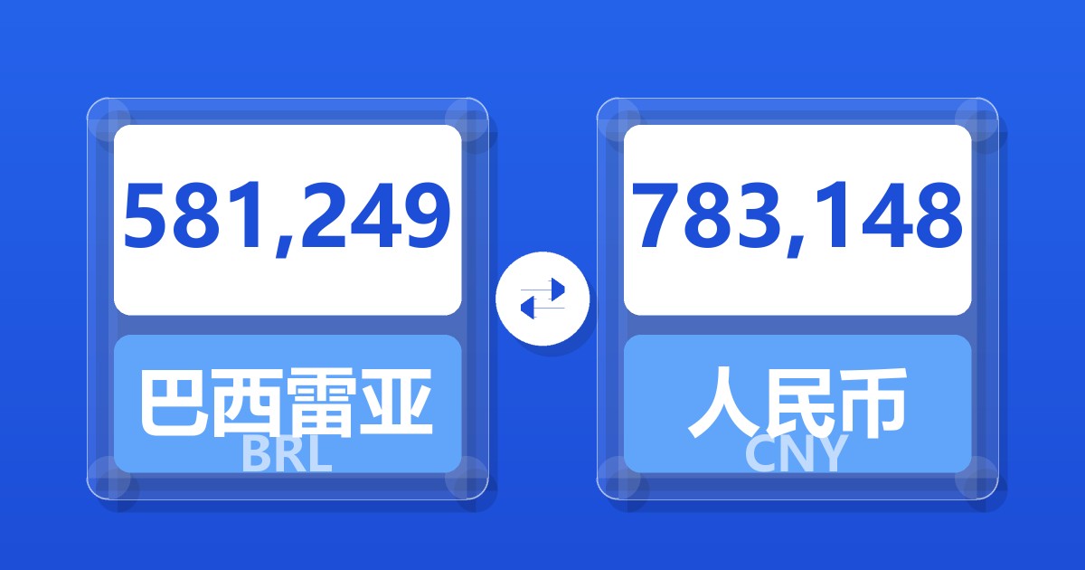 581,249巴西雷亚尔兑人民币