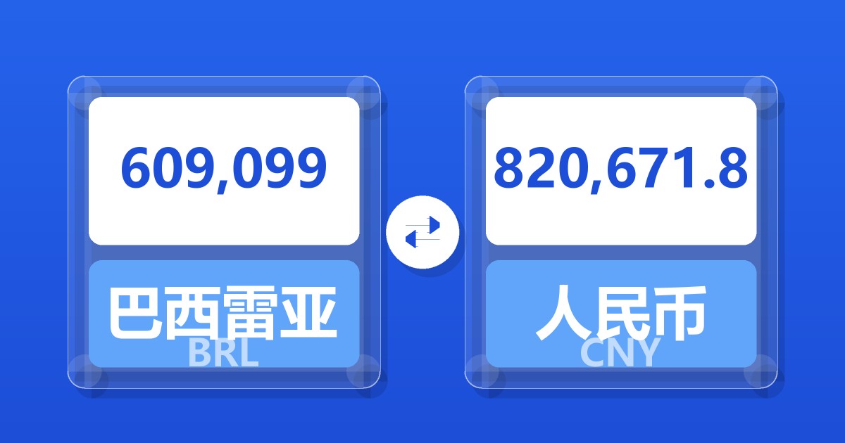 609,099巴西雷亚尔兑人民币