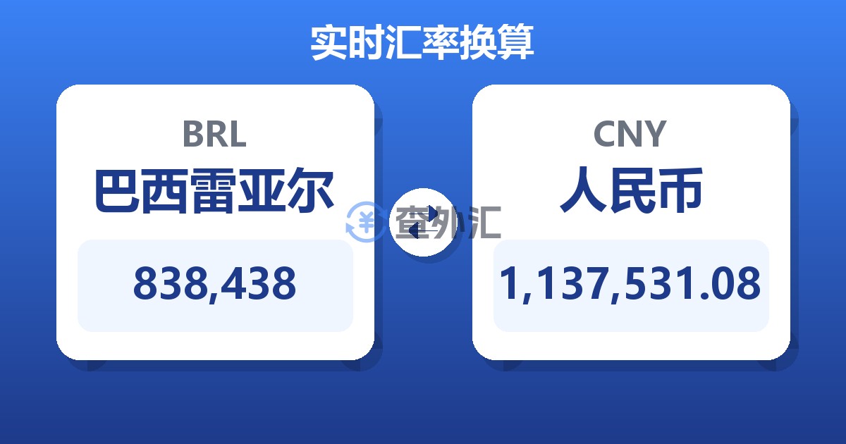 838,438巴西雷亚尔兑人民币