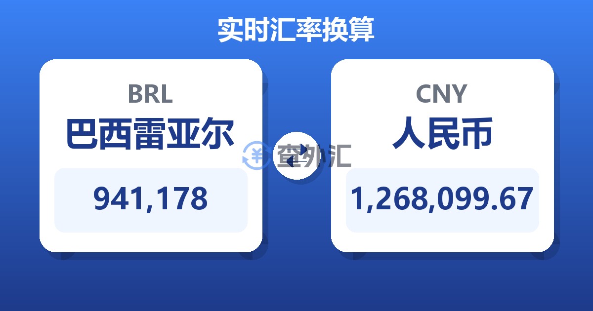 941,178巴西雷亚尔兑人民币