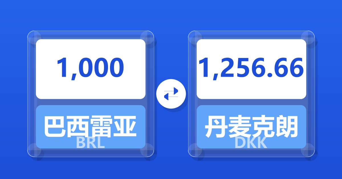 1,000巴西雷亚尔兑丹麦克朗