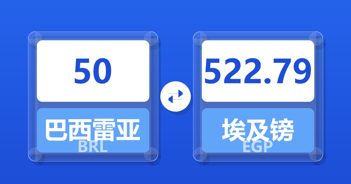 50巴西雷亚尔兑埃及镑