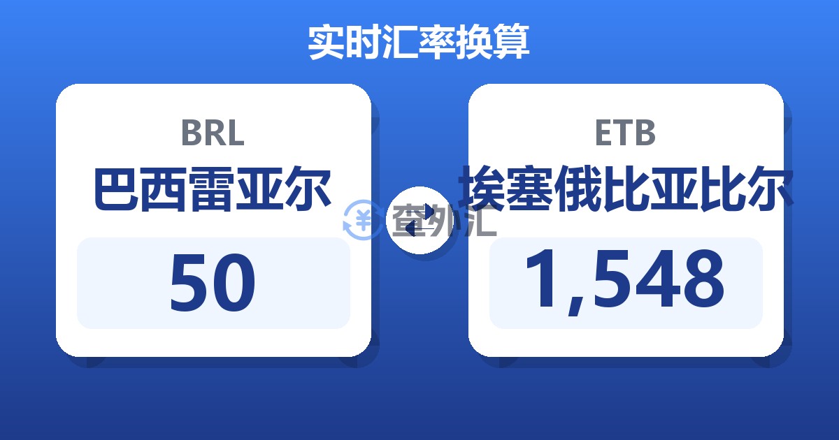 50巴西雷亚尔兑埃塞俄比亚比尔