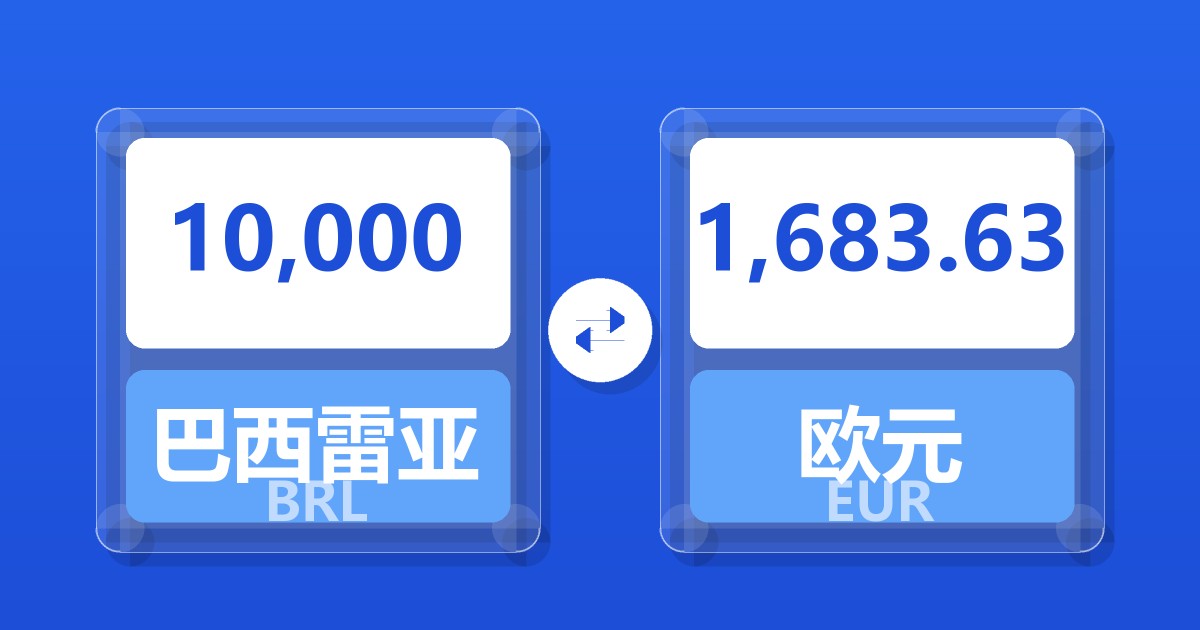 10,000巴西雷亚尔兑欧元