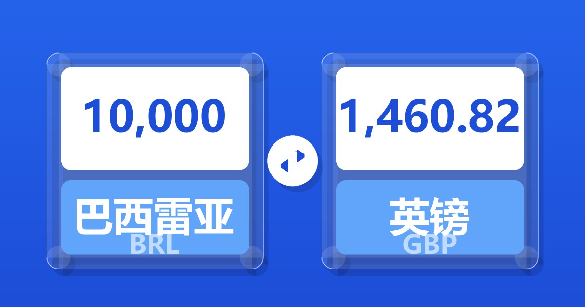 10,000巴西雷亚尔兑英镑