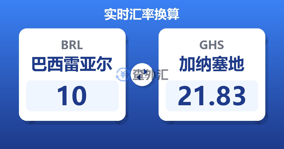 10巴西雷亚尔兑加纳塞地