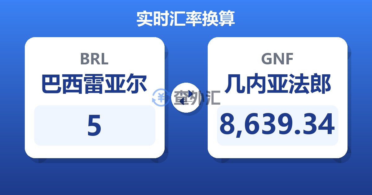 5巴西雷亚尔兑几内亚法郎