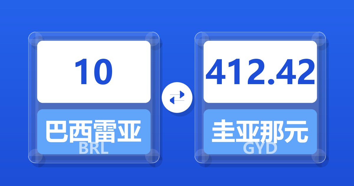 10巴西雷亚尔兑圭亚那元