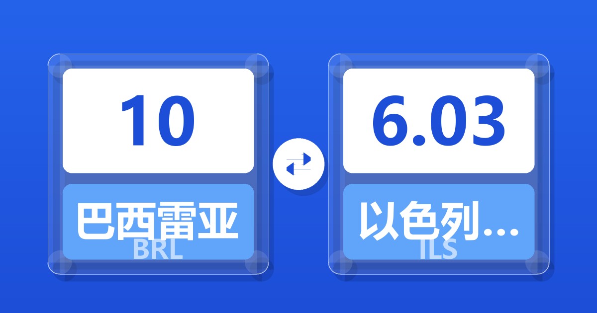 10巴西雷亚尔兑以色列新谢克尔