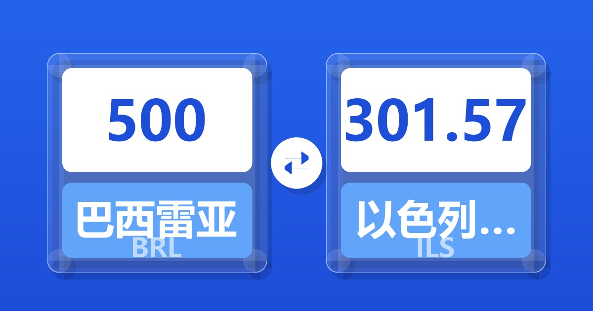 500巴西雷亚尔兑以色列新谢克尔