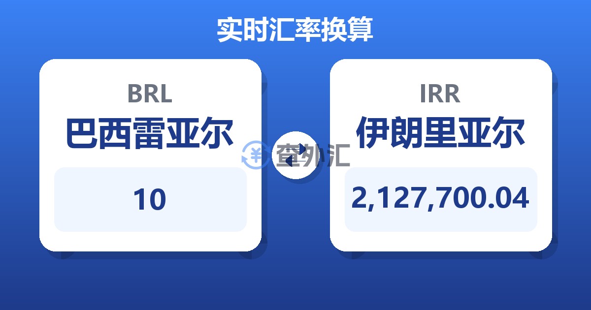 10巴西雷亚尔兑伊朗里亚尔