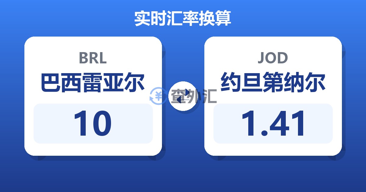 10巴西雷亚尔兑约旦第纳尔