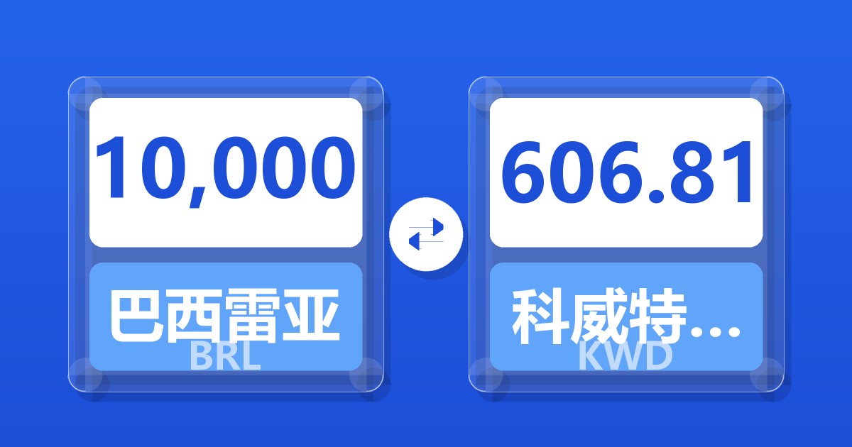 10,000巴西雷亚尔兑科威特第纳尔