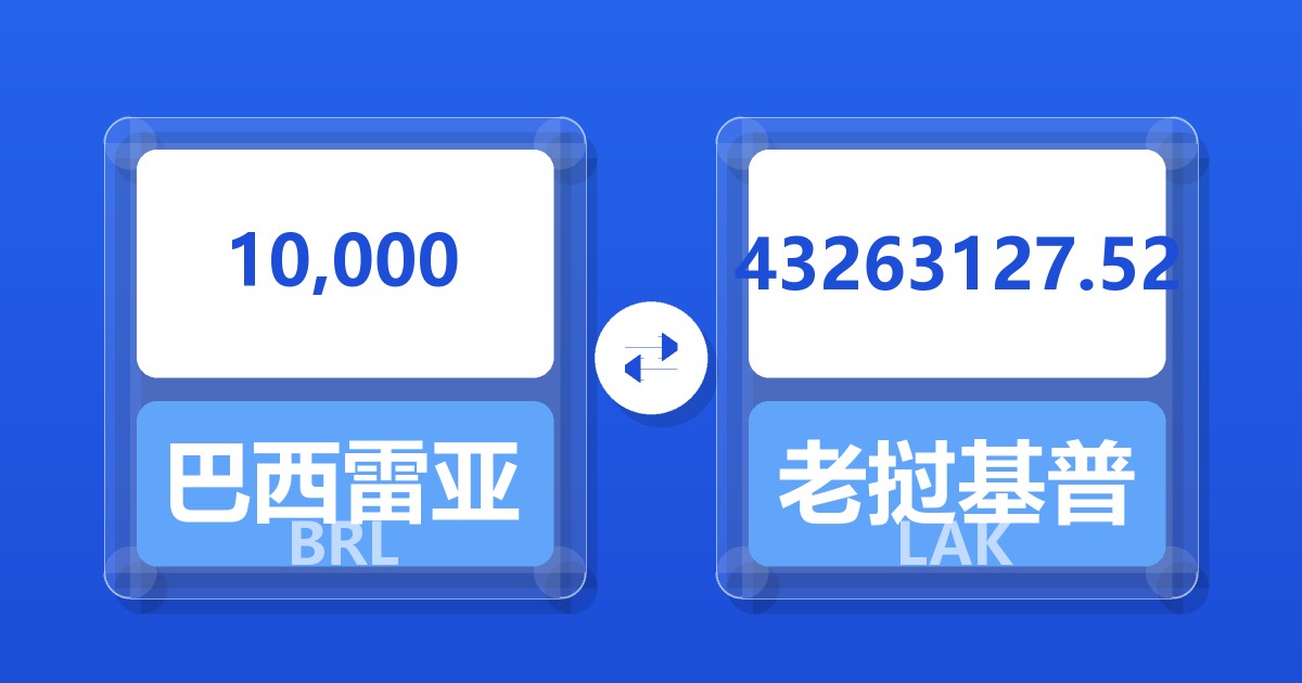 10,000巴西雷亚尔兑老挝基普