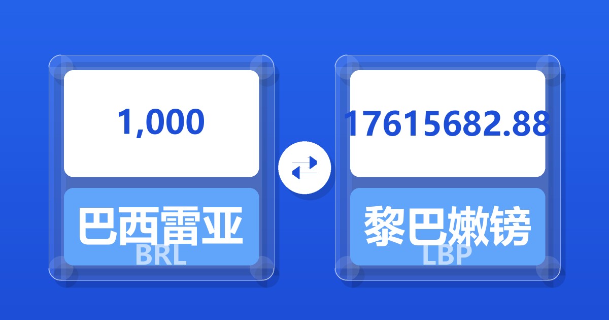 1,000巴西雷亚尔兑黎巴嫩镑