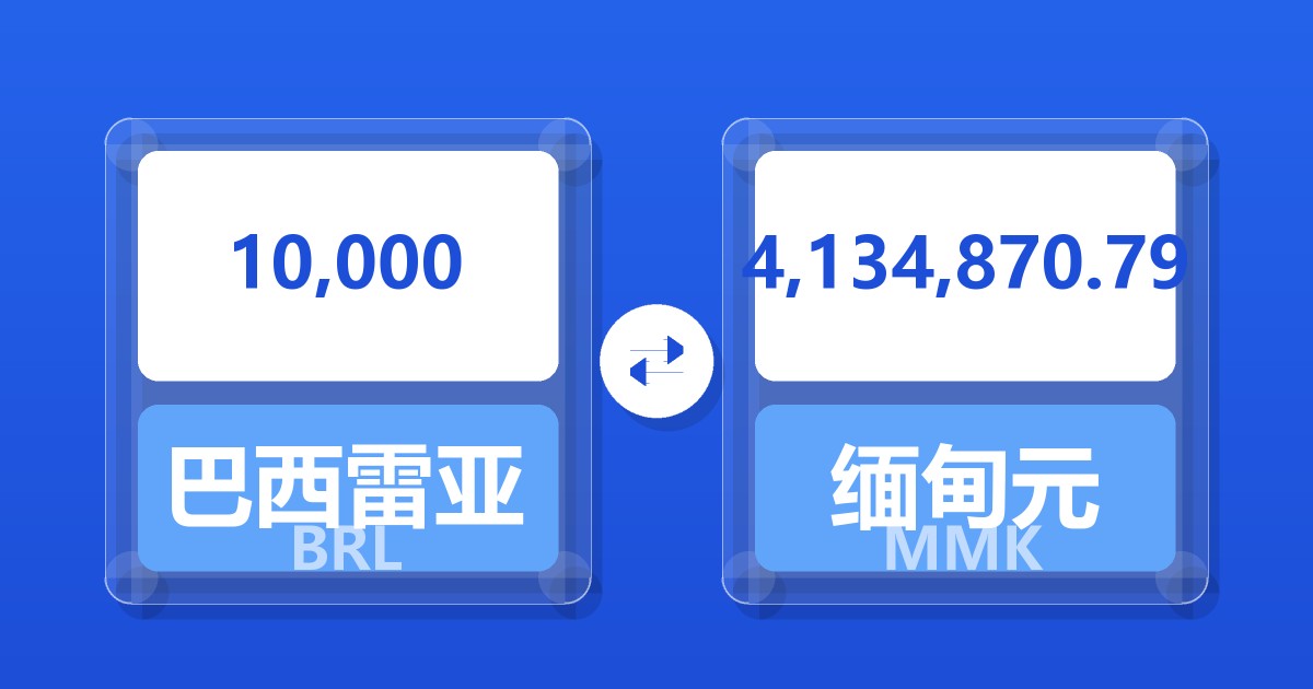 10,000巴西雷亚尔兑缅甸元