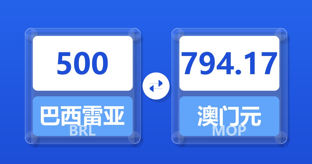 500巴西雷亚尔兑澳门元