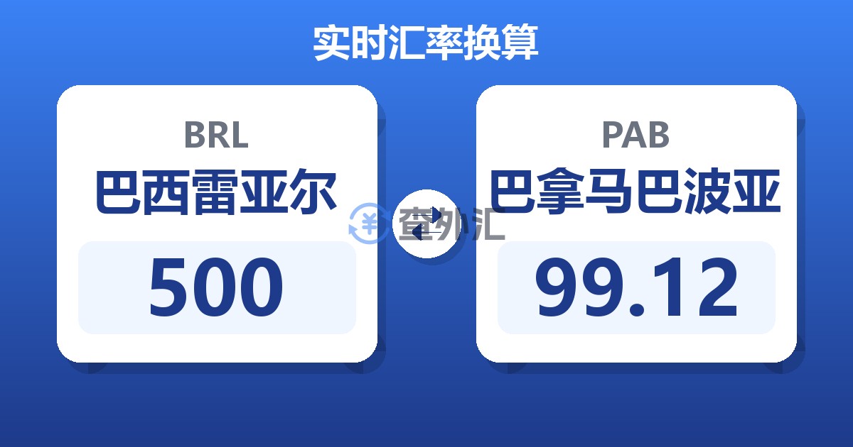 500巴西雷亚尔兑巴拿马巴波亚