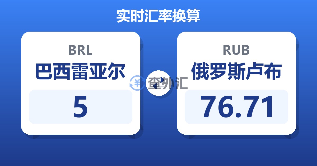 5巴西雷亚尔兑俄罗斯卢布