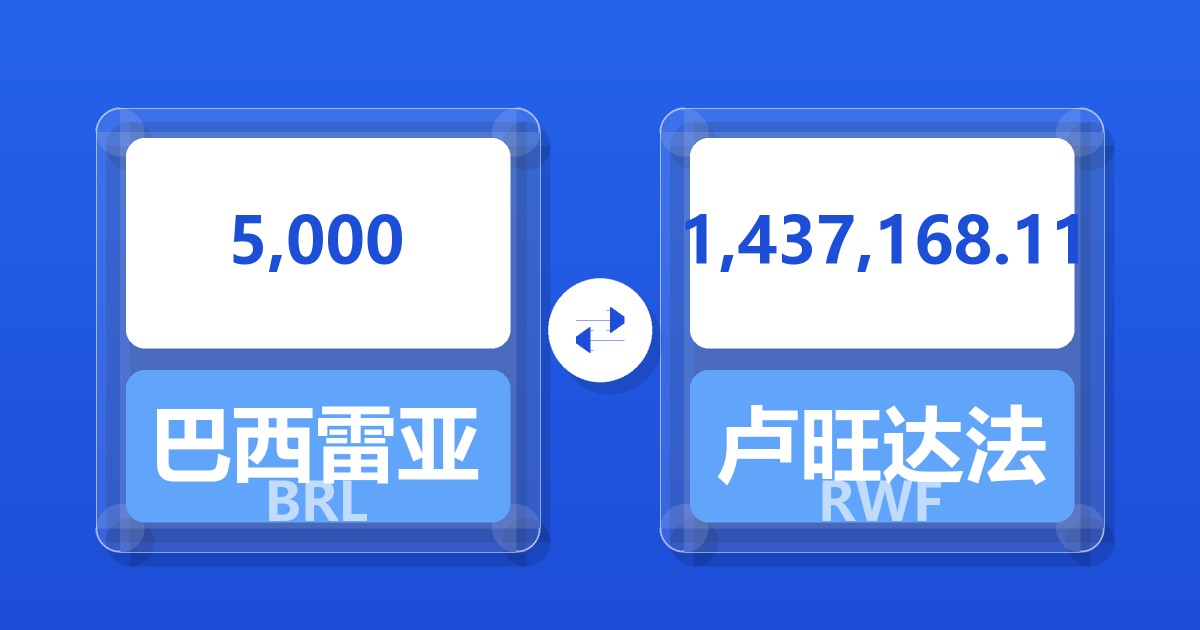 5,000巴西雷亚尔兑卢旺达法郎