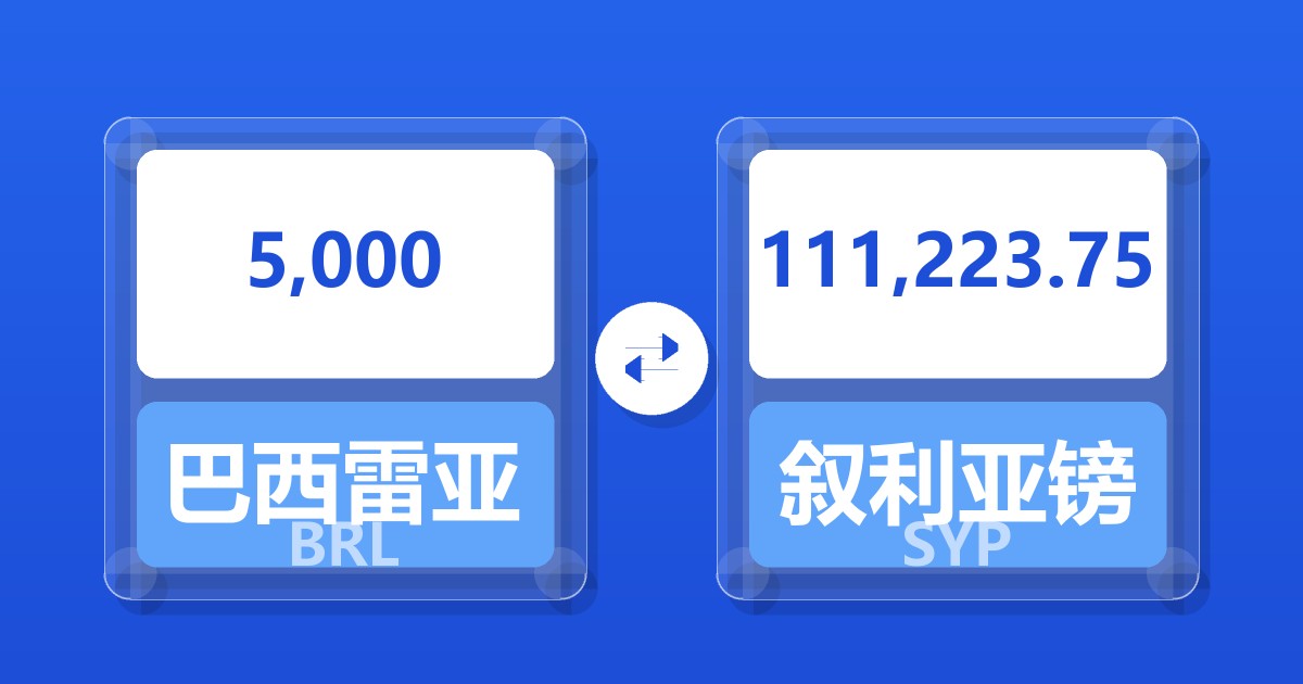 5,000巴西雷亚尔兑叙利亚镑