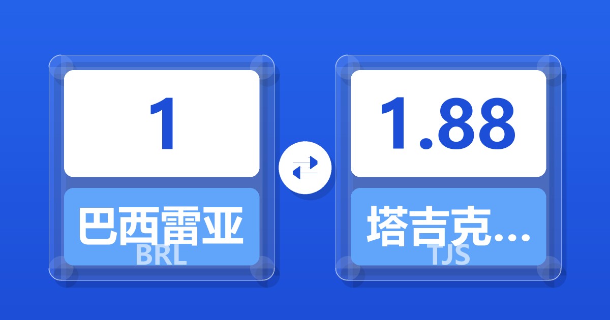 1巴西雷亚尔兑塔吉克斯坦索莫尼