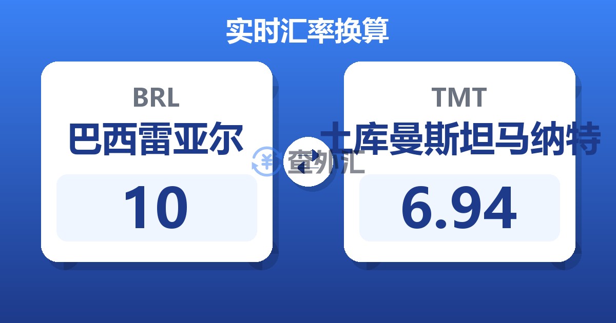 10巴西雷亚尔兑土库曼斯坦马纳特