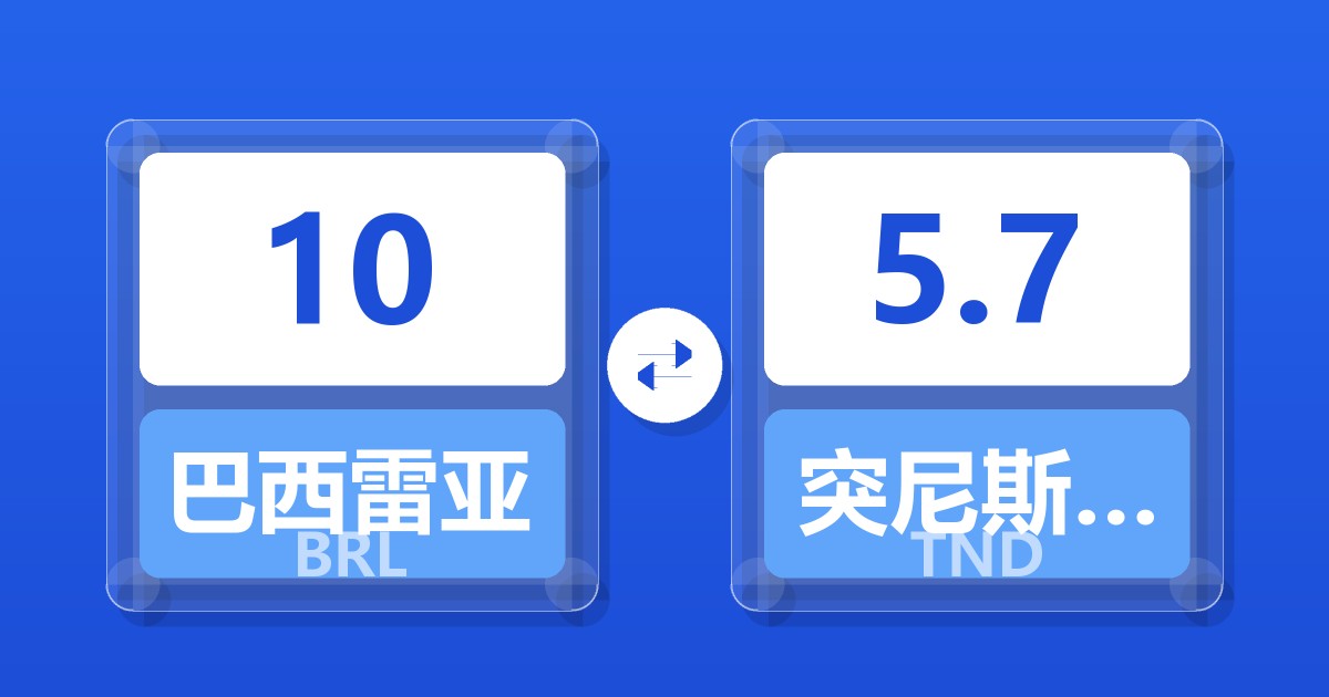 10巴西雷亚尔兑突尼斯第纳尔