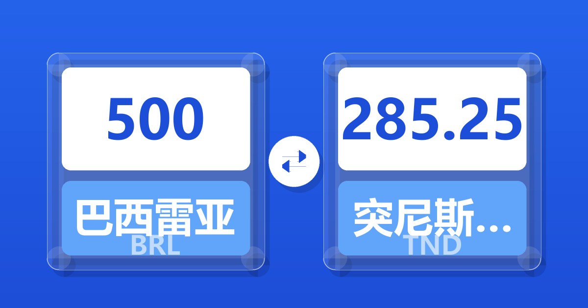 500巴西雷亚尔兑突尼斯第纳尔