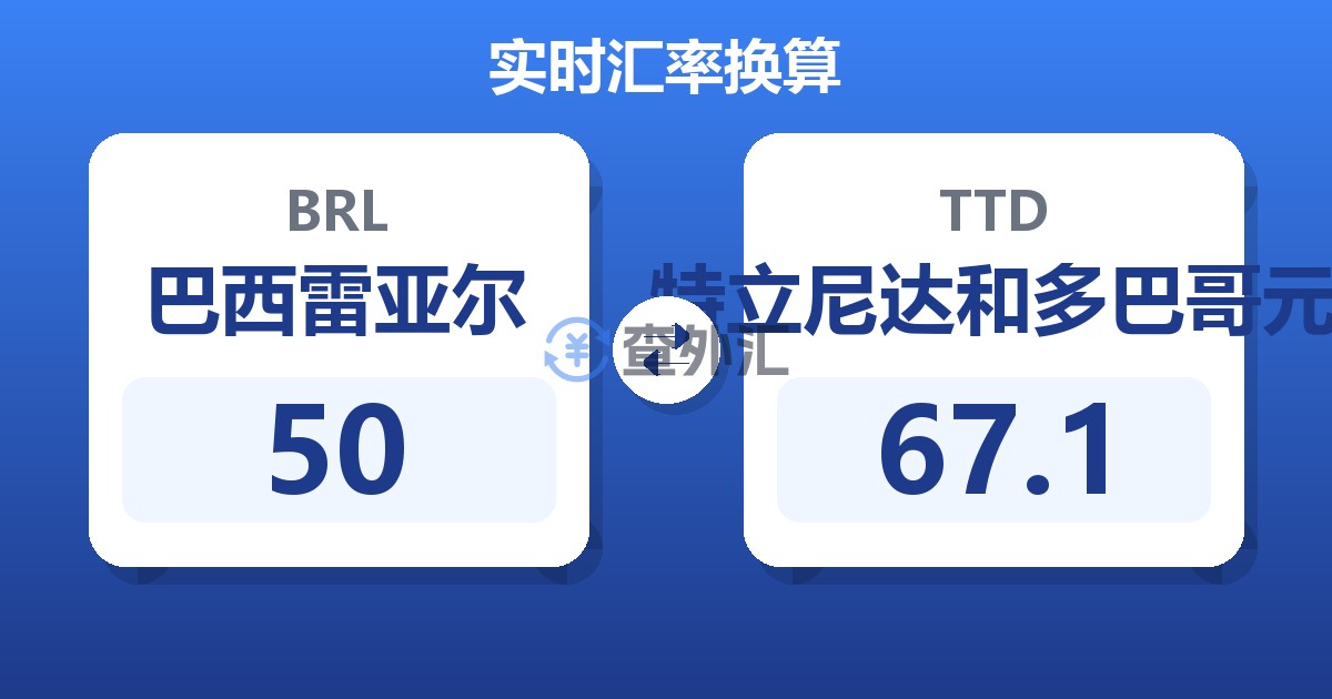 50巴西雷亚尔兑特立尼达和多巴哥元