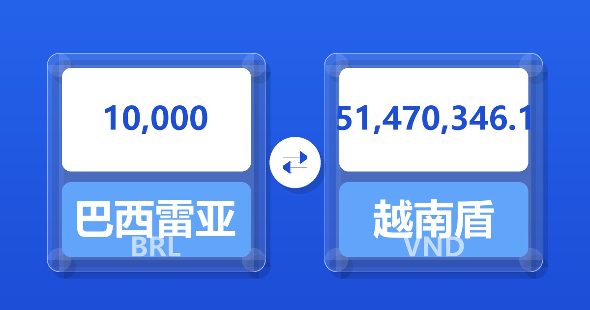 10,000巴西雷亚尔兑越南盾