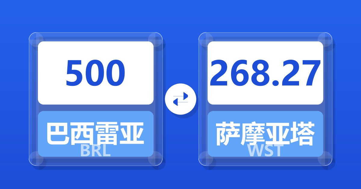 500巴西雷亚尔兑萨摩亚塔拉