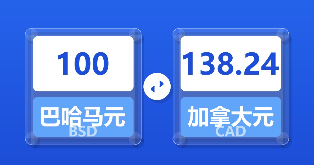100巴哈马元兑加拿大元