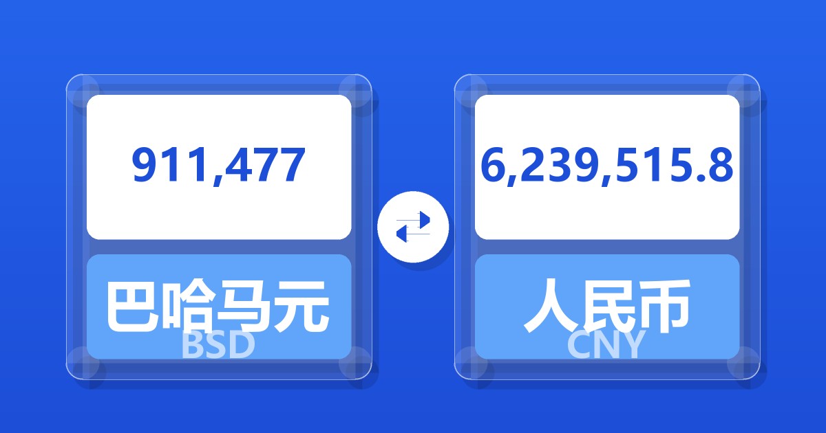911,477巴哈马元兑人民币