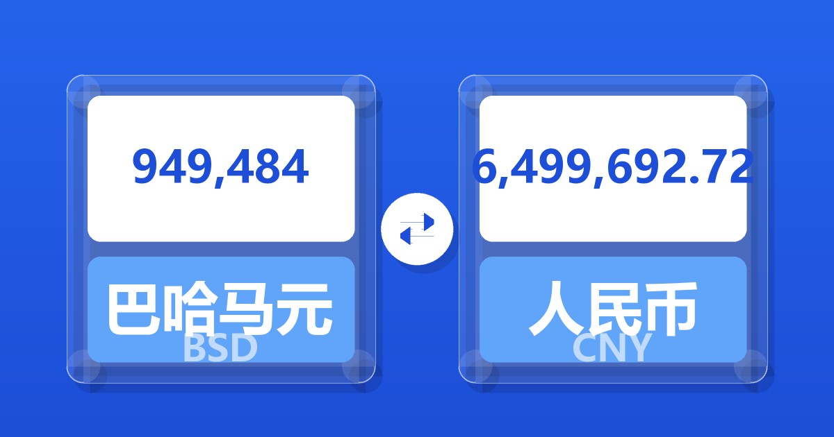 949,484巴哈马元兑人民币
