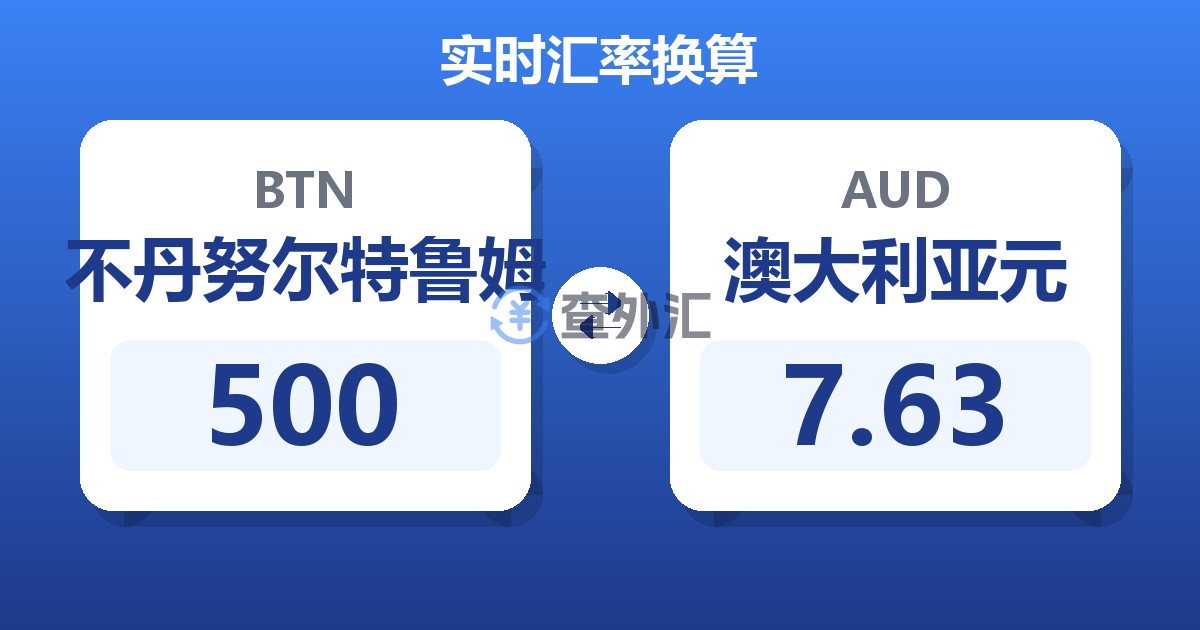 500不丹努尔特鲁姆兑澳大利亚元