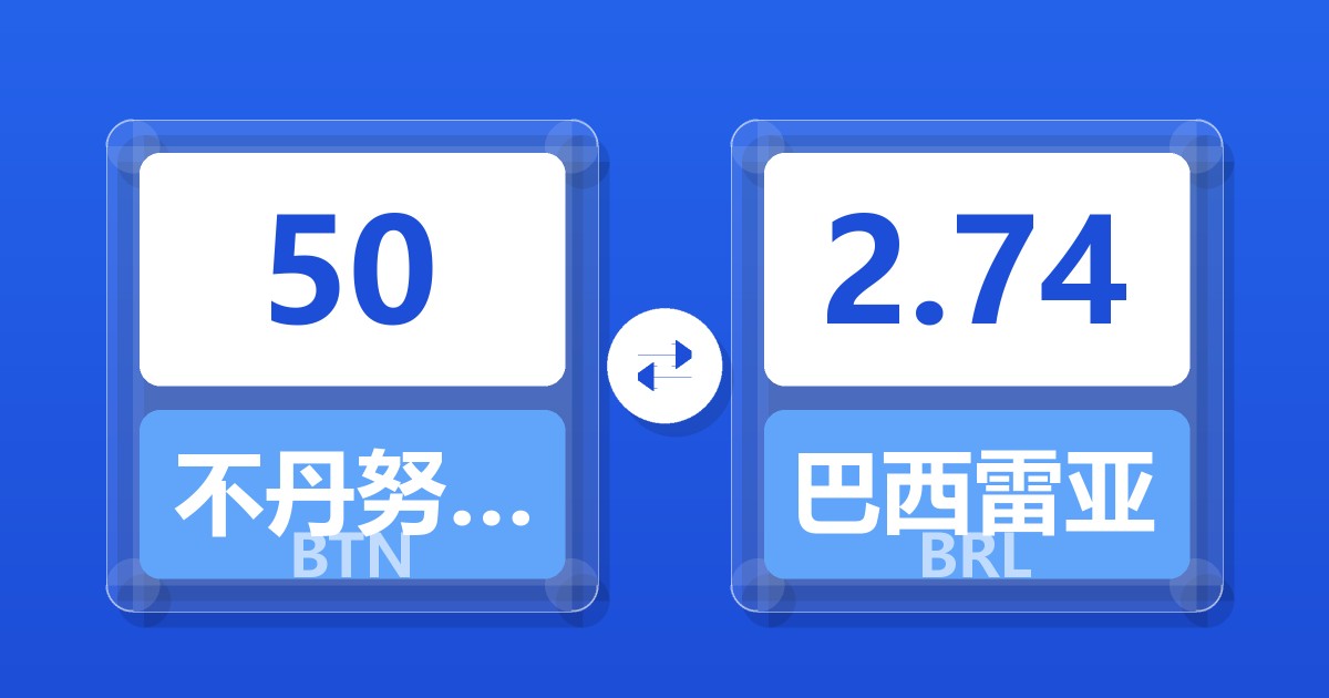 50不丹努尔特鲁姆兑巴西雷亚尔