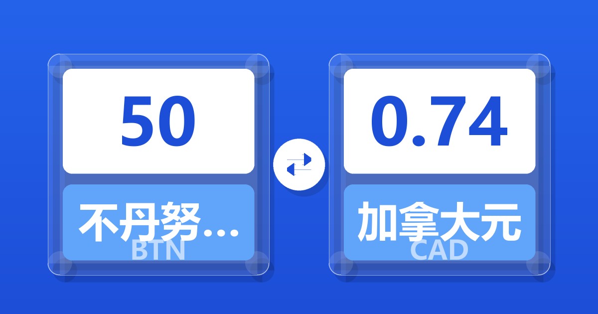 50不丹努尔特鲁姆兑加拿大元