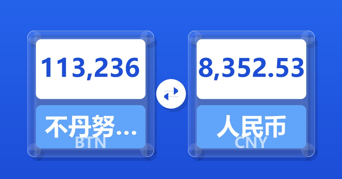 113,236不丹努尔特鲁姆兑人民币