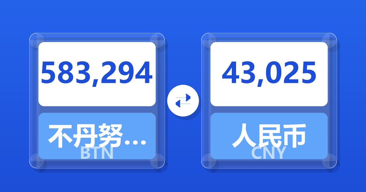 583,294不丹努尔特鲁姆兑人民币