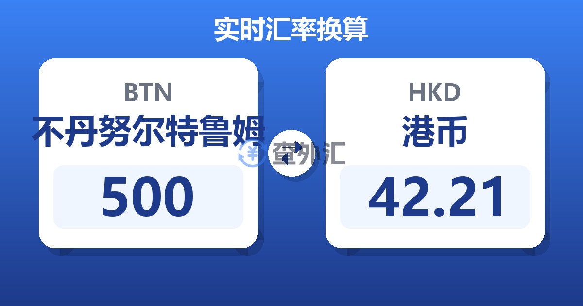 500不丹努尔特鲁姆兑港币