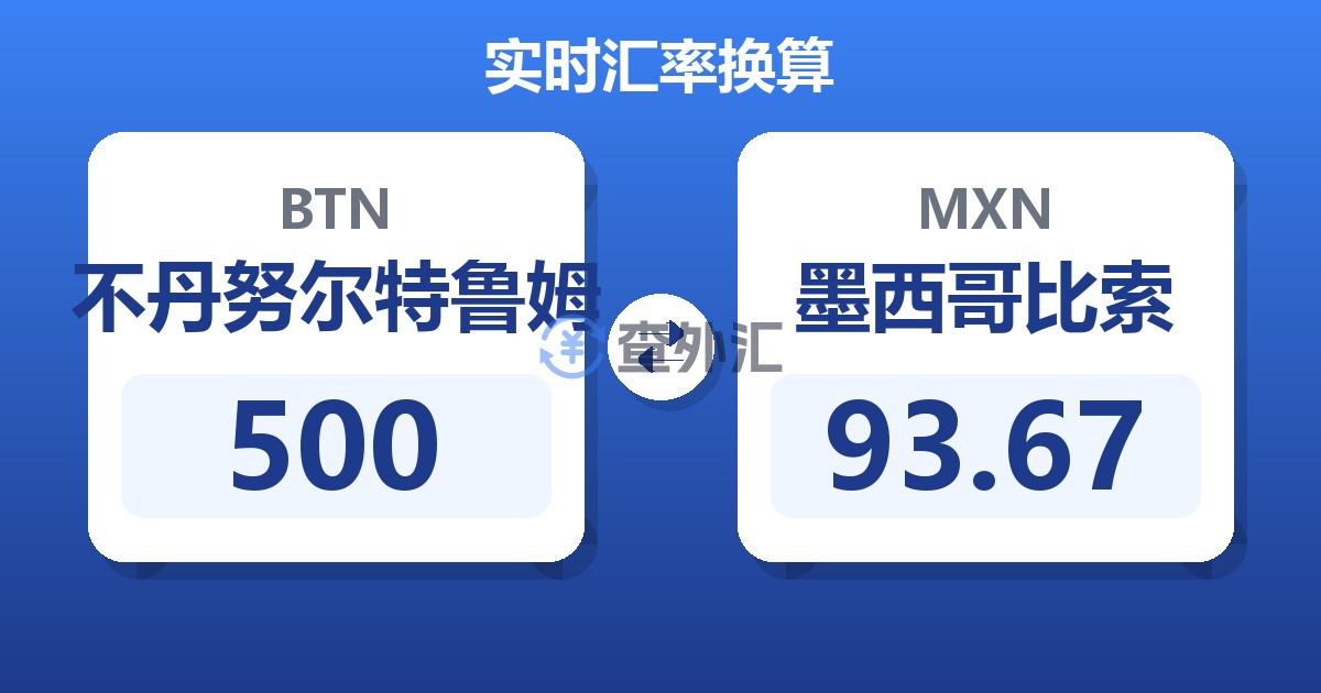 500不丹努尔特鲁姆兑墨西哥比索