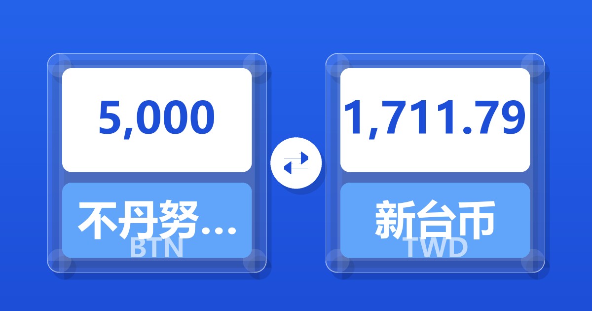 5,000不丹努尔特鲁姆兑新台币